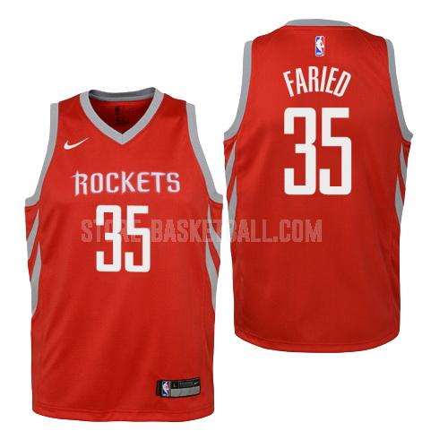 2018-19 houston rockets kenneth faried 35 red icon youth replica jersey