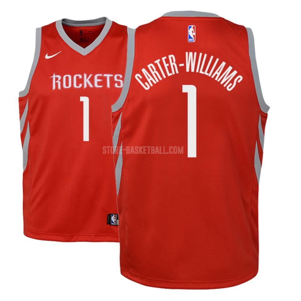 2018-19 houston rockets michael carter 1 red icon youth replica jersey