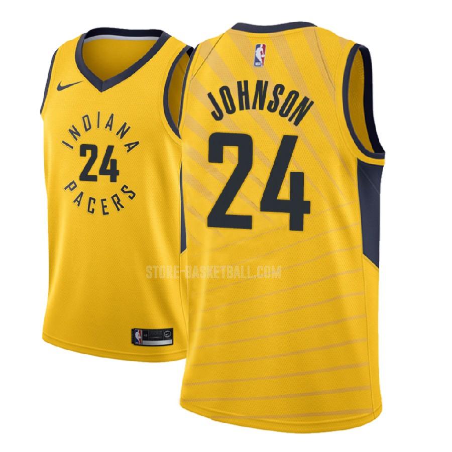 2018-19 indiana pacers alize johnson 24 yellow statement men's replica jersey