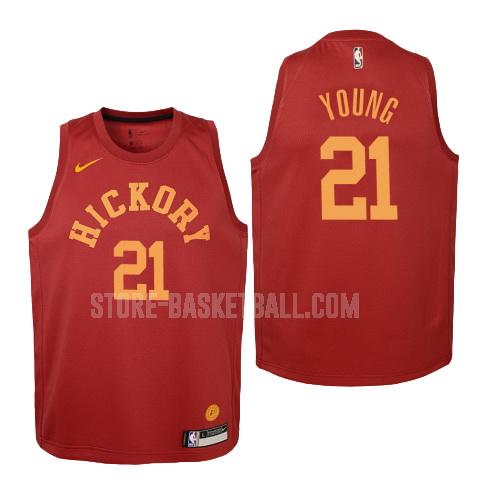 2018-19 indiana pacers thaddeus young 21 red hardwood classics youth replica jersey
