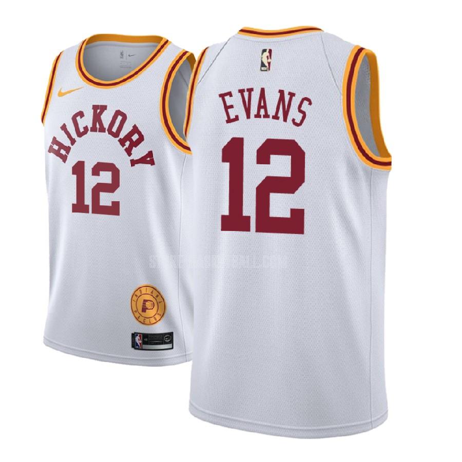 2018-19 indiana pacers tyreke evans 12 white classic edition men's replica jersey