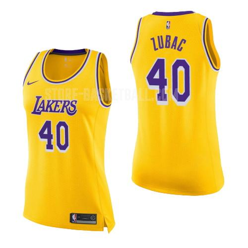 2018-19 los angeles lakers ivica zubac 40 yellow icon women's replica jersey