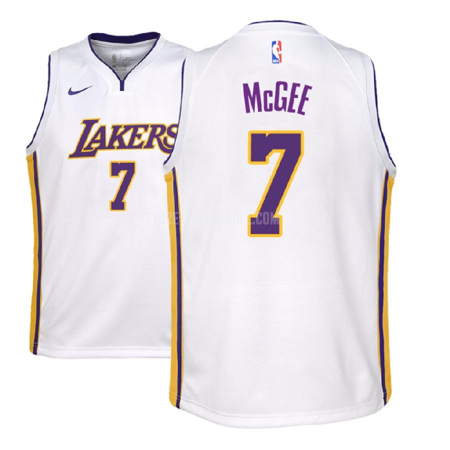 2018-19 los angeles lakers javale mcgee 7 white association youth replica jersey