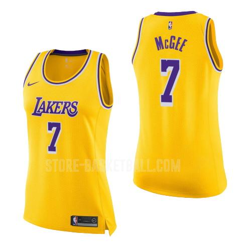 2018-19 los angeles lakers javale mcgee 7 yellow icon women's replica jersey