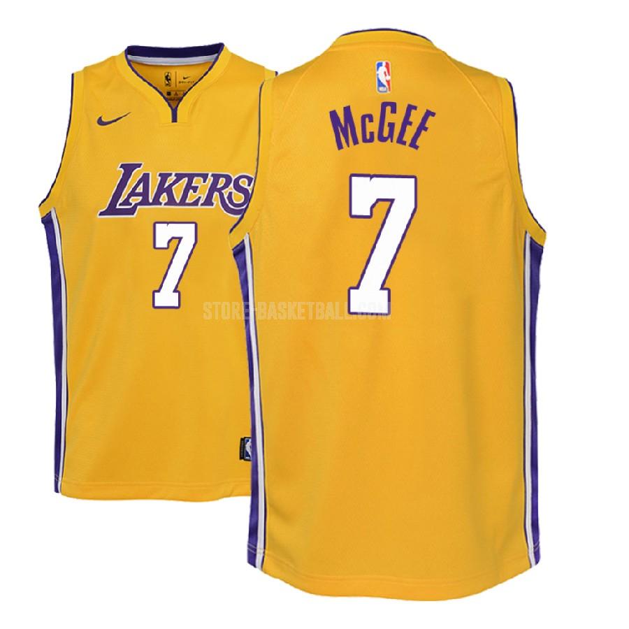 2018-19 los angeles lakers javale mcgee 7 yellow icon youth replica jersey
