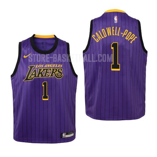 2018-19 los angeles lakers kentavious caldwell-pope 1 purple city edition youth replica jersey