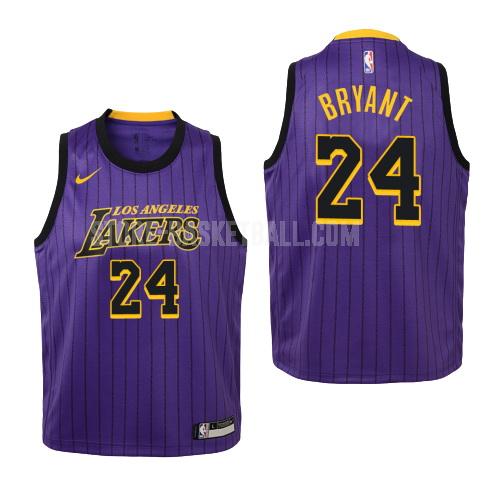 2018-19 los angeles lakers kobe bryant 24 purple city edition youth replica jersey