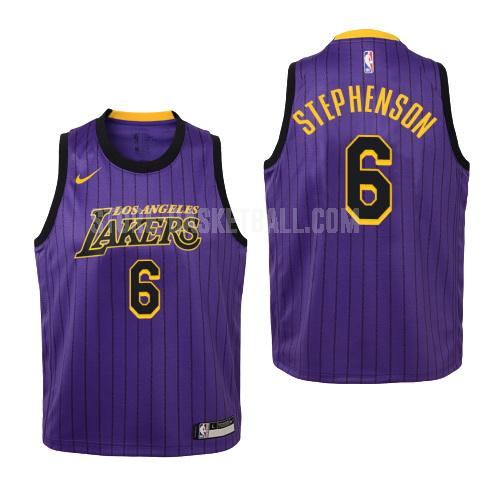 2018-19 los angeles lakers lance stephenson 6 purple city edition youth replica jersey