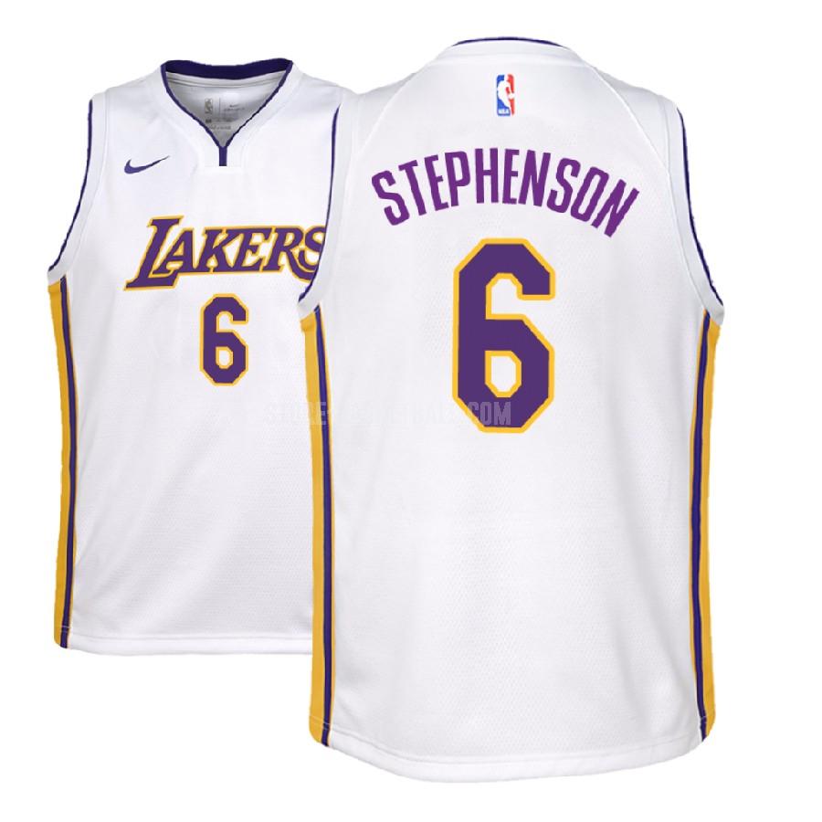 2018-19 los angeles lakers lance stephenson 6 white association youth replica jersey