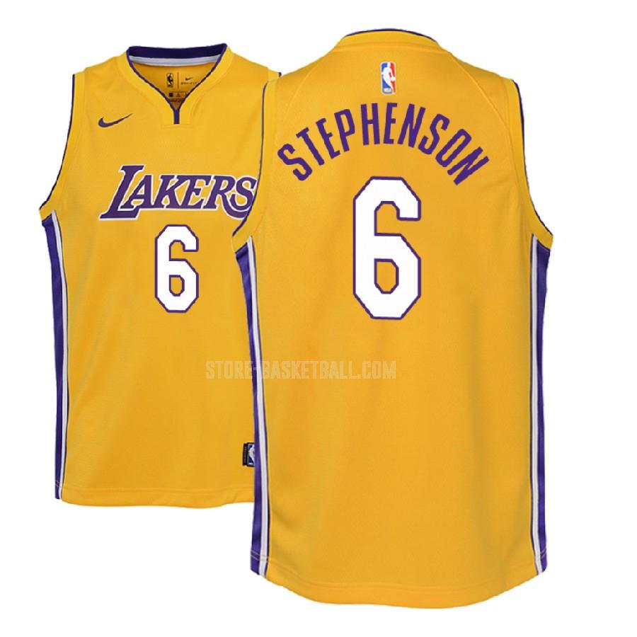 2018-19 los angeles lakers lance stephenson 6 yellow icon youth replica jersey