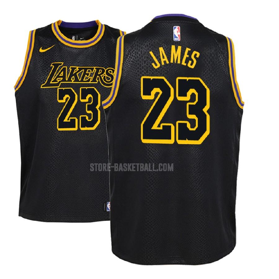 2018-19 los angeles lakers lebron james 23 black city edition youth replica jersey