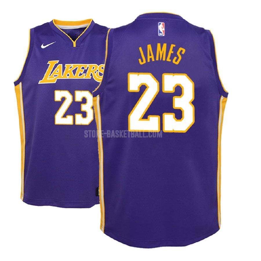 2018-19 los angeles lakers lebron james 23 purple statement youth replica jersey