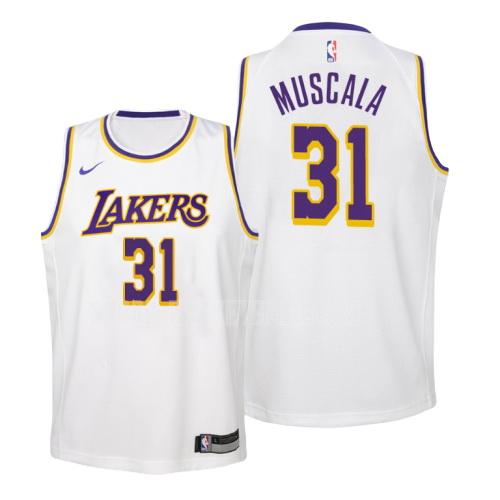 2018-19 los angeles lakers mike muscala 31 white association youth replica jersey