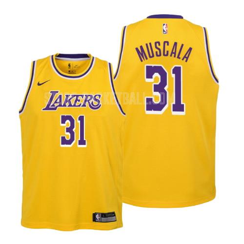 2018-19 los angeles lakers mike muscala 31 yellow icon youth replica jersey