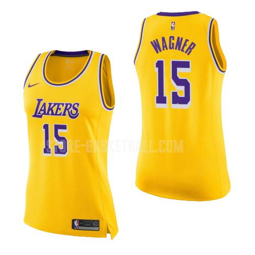 2018-19 los angeles lakers moritz wagner 15 yellow icon women's replica jersey