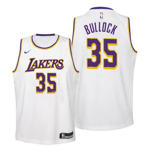 2018-19 los angeles lakers reggie bullock 35 white association youth replica jersey