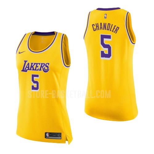 2018-19 los angeles lakers tyson chandler 5 yellow icon women's replica jersey