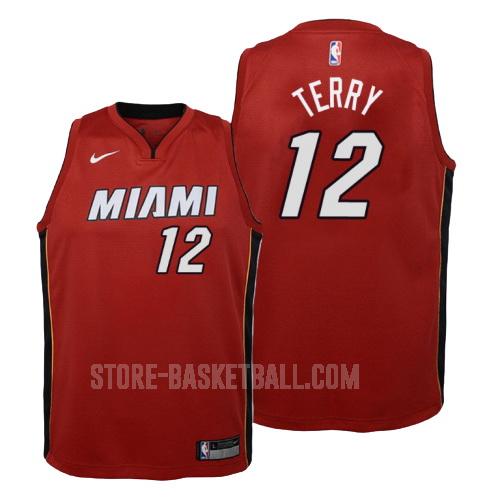 2018-19 miami heat emanuel terry 12 red statement youth replica jersey
