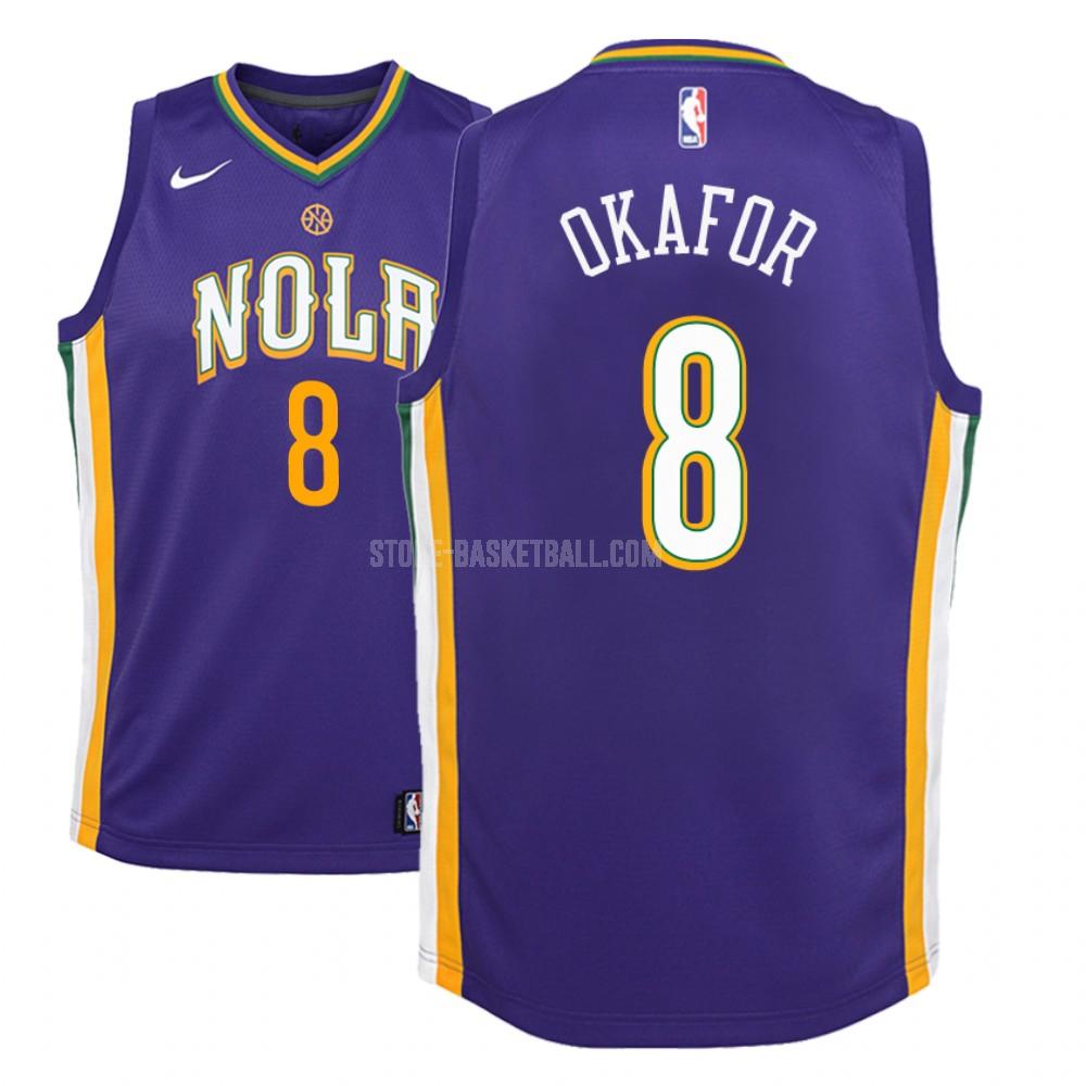 2018-19 new orleans pelicans jahlil okafor 8 purple city edition youth replica jersey