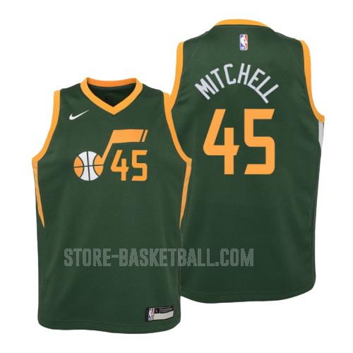 2018-19 utah jazz donovan mitchell 45 green earned edition youth replica jersey