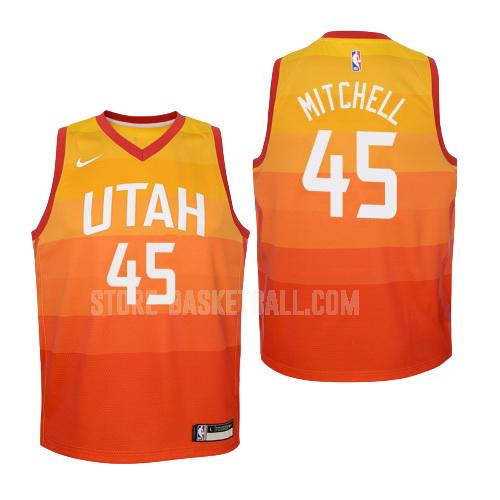 2018-19 utah jazz donovan mitchell 45 red city edition youth replica jersey