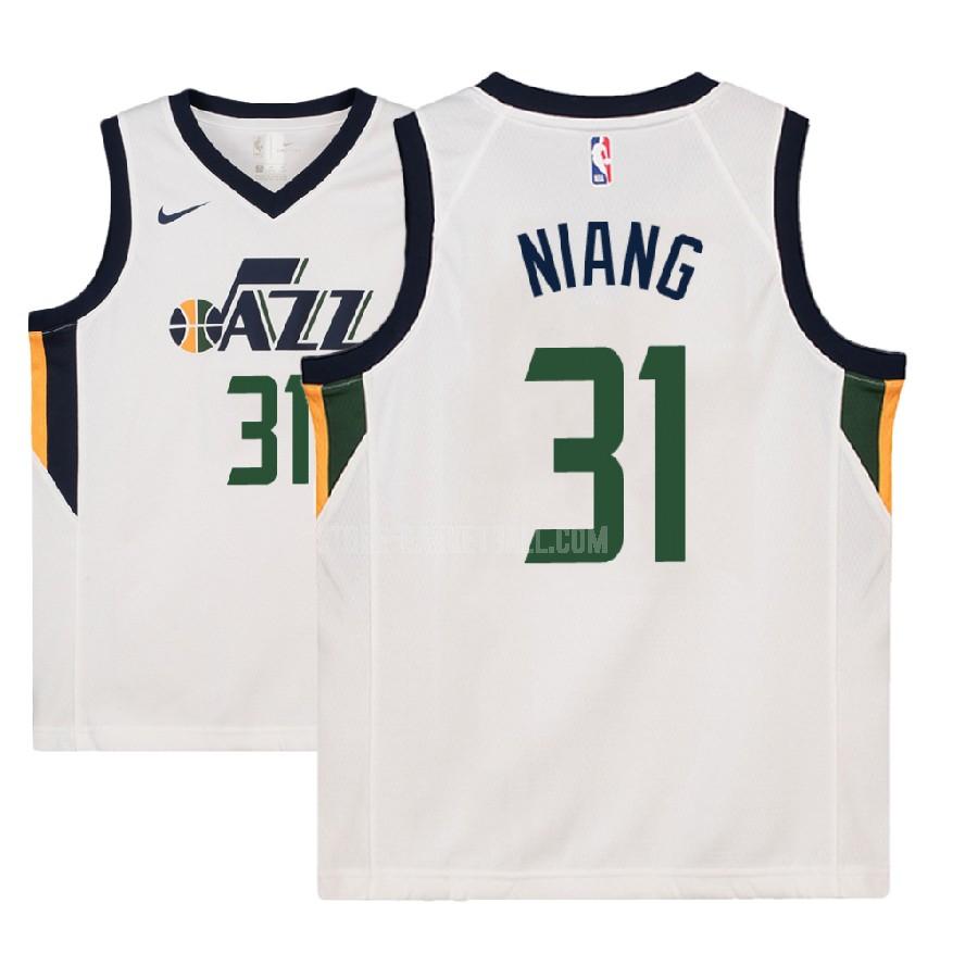 2018-19 utah jazz georges niang 31 white association youth replica jersey