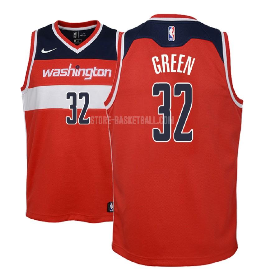 2018-19 washington wizards jeff green 32 red icon youth replica jersey