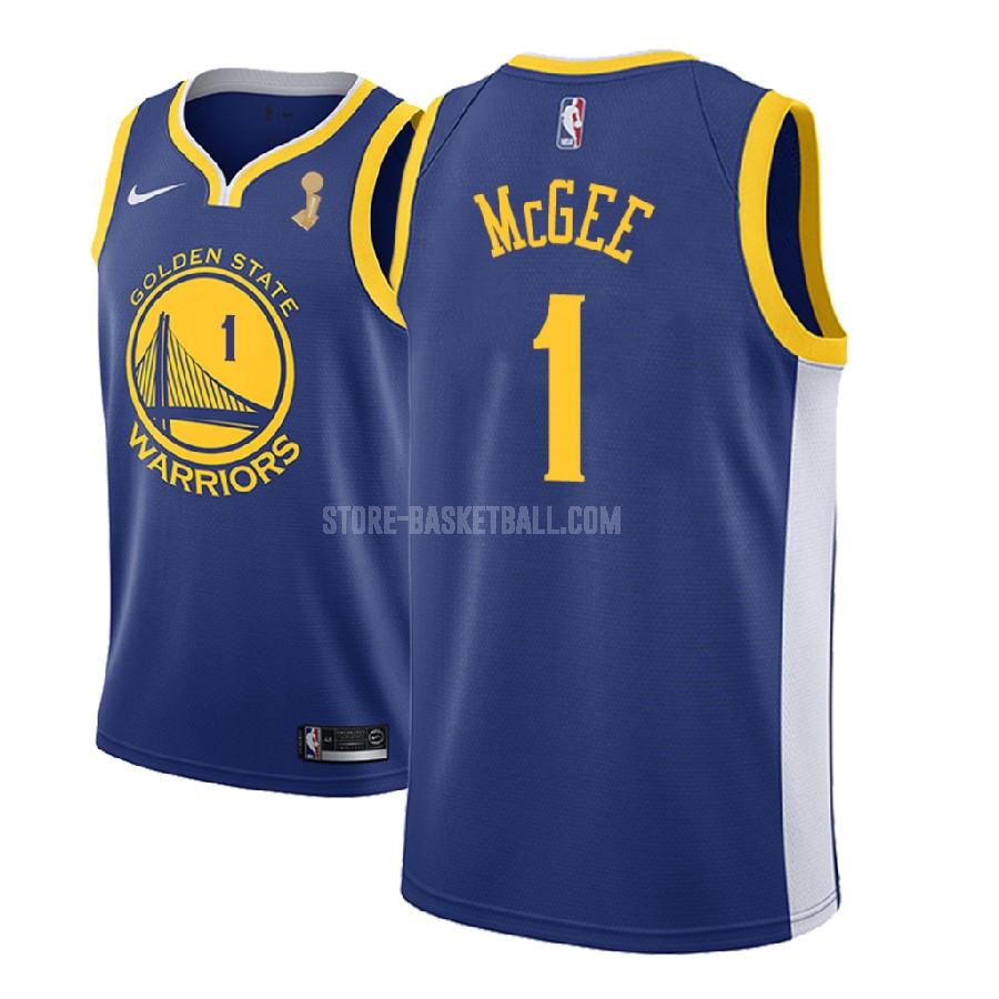 2018 golden state warriors javale mcgee 1 blue champions icon men's replica jersey