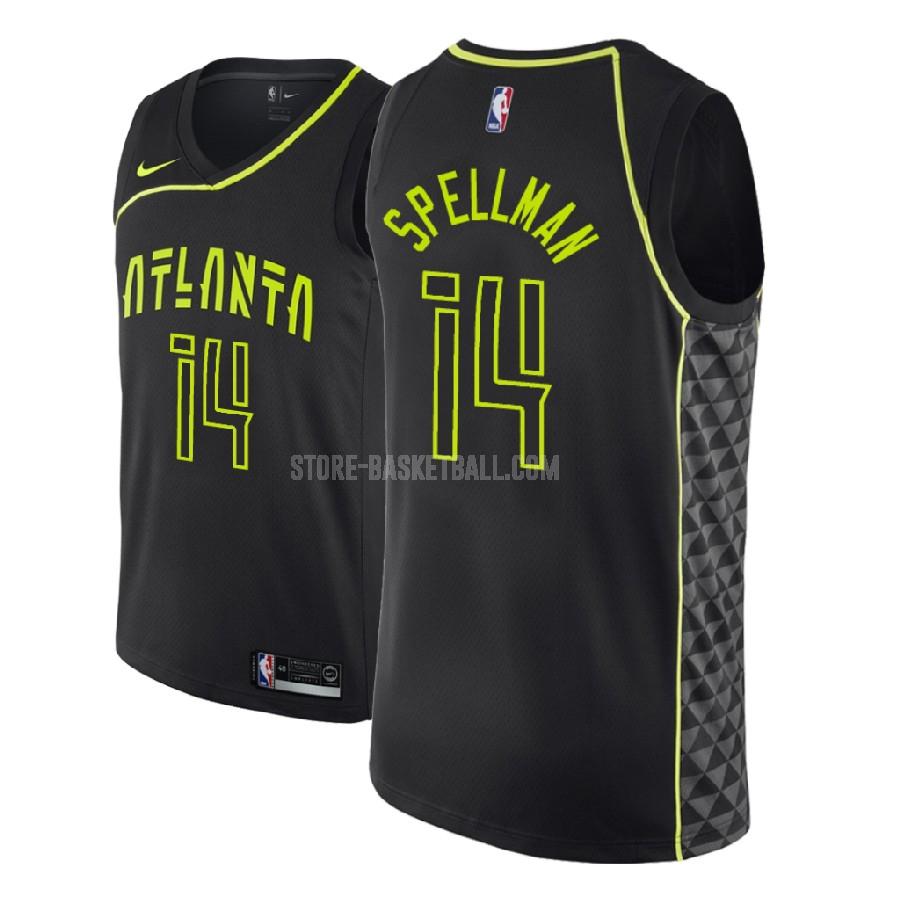 2018 nba draft atlanta hawks omari spellman 6 black city edition men's replica jersey
