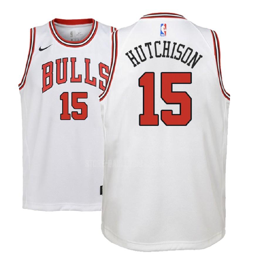 2018 nba draft chicago bulls chandler hutchison 15 white association youth replica jersey