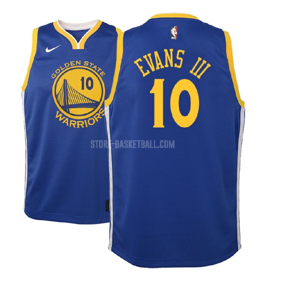 2018 nba draft golden state warriors jacob evans iii 10 blue icon youth replica jersey
