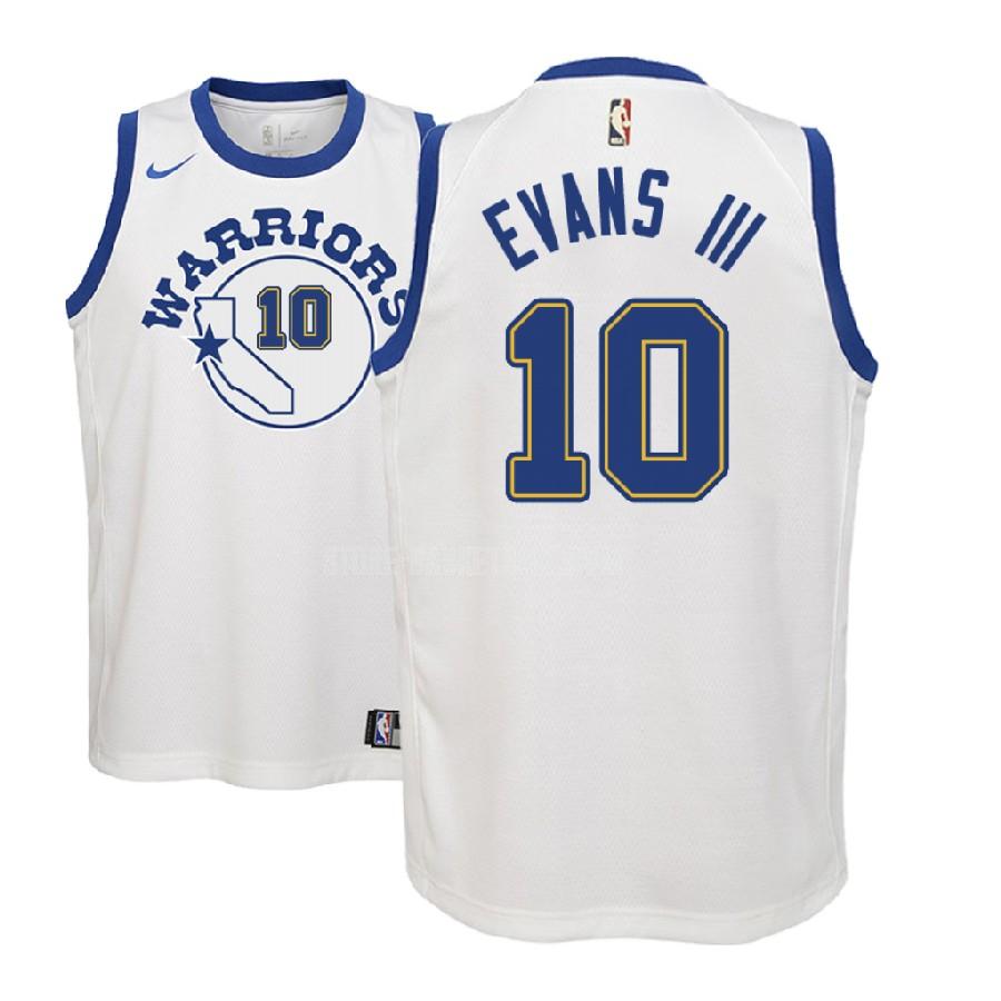 2018 nba draft golden state warriors jacob evans iii 10 white classic edition youth replica jersey
