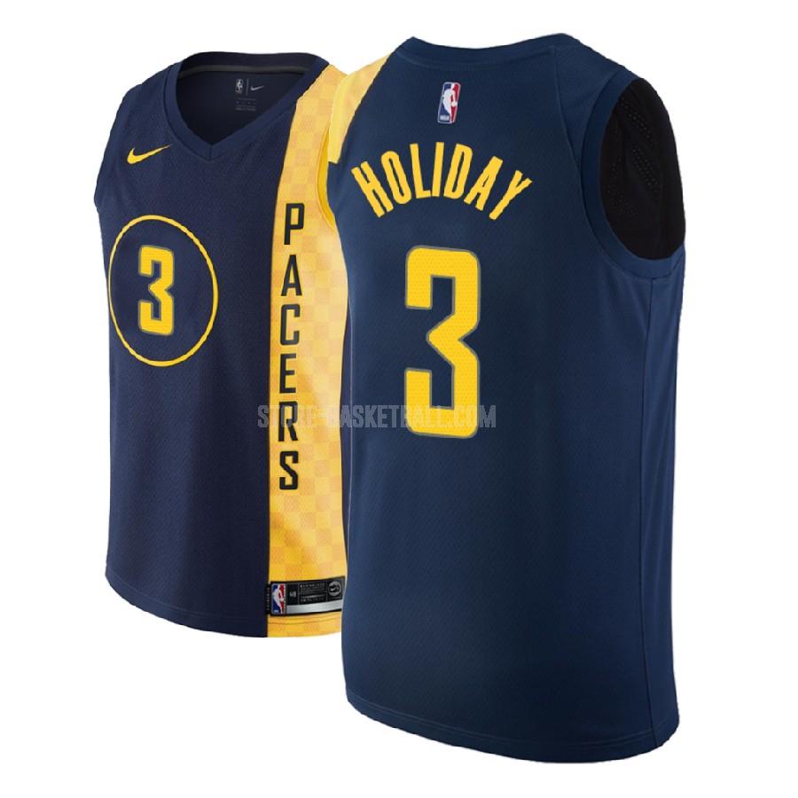 2018 nba draft indiana pacers aaron holiday 3 navy city edition men's replica jersey