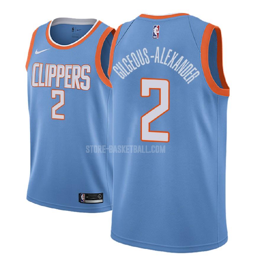 2018 nba draft los angeles clippers shai gilgeous-alexander 2 blue city edition men's replica jersey