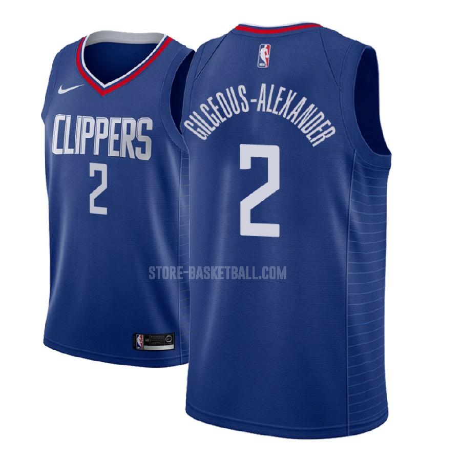 2018 nba draft los angeles clippers shai gilgeous-alexander 2 blue icon men's replica jersey