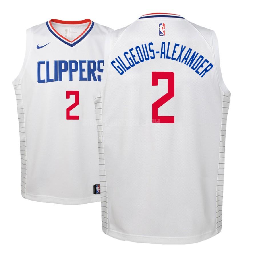 2018 nba draft los angeles clippers shai gilgeous-alexander 2 white association youth replica jersey