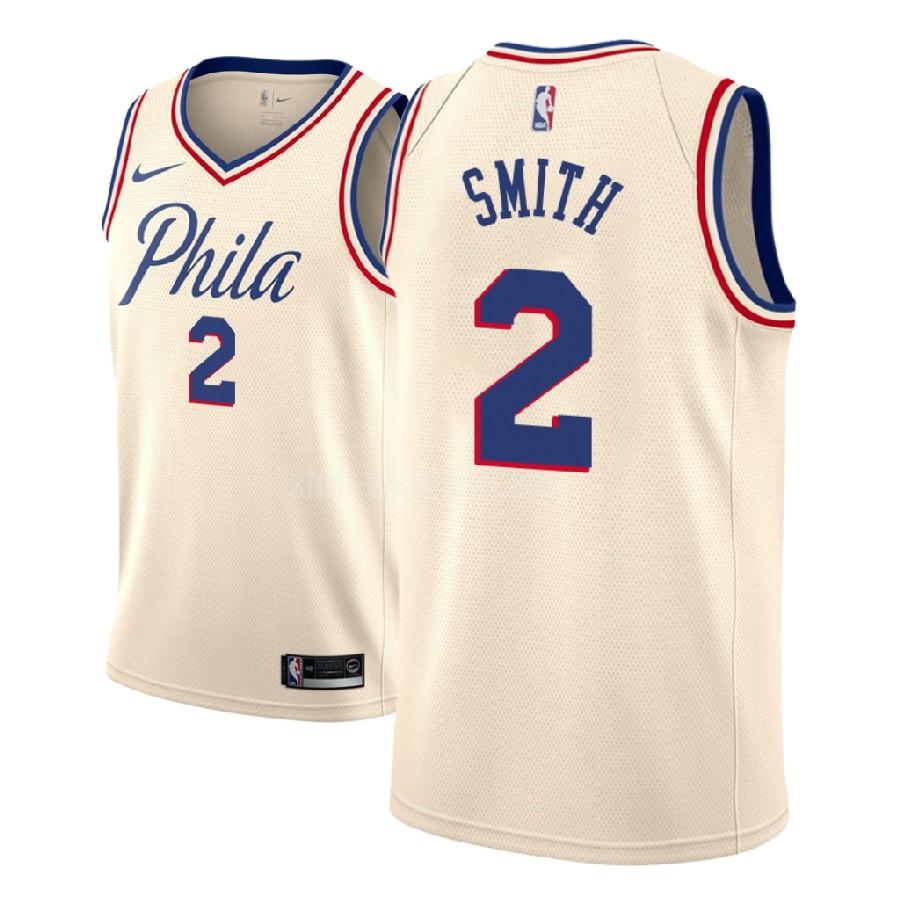 2018 nba draft philadelphia 76ers zhaire smith 2 cream color city edition men's replica jersey
