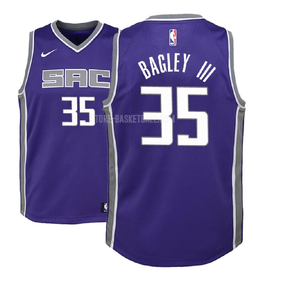 2018 nba draft sacramento kings marvin bagley iii 35 purple icon youth replica jersey