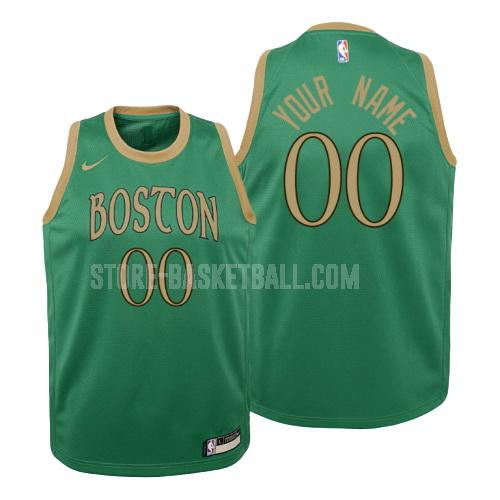 2019-20 boston celtics custom green white number youth replica jersey