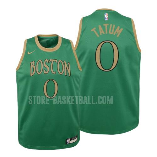 2019-20 boston celtics jayson tatum 0 green white number youth replica jersey