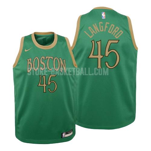 2019-20 boston celtics romeo langford 45 green white number youth replica jersey