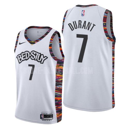2019-20 brooklyn nets kevin durant 7 white city edition men's replica jersey
