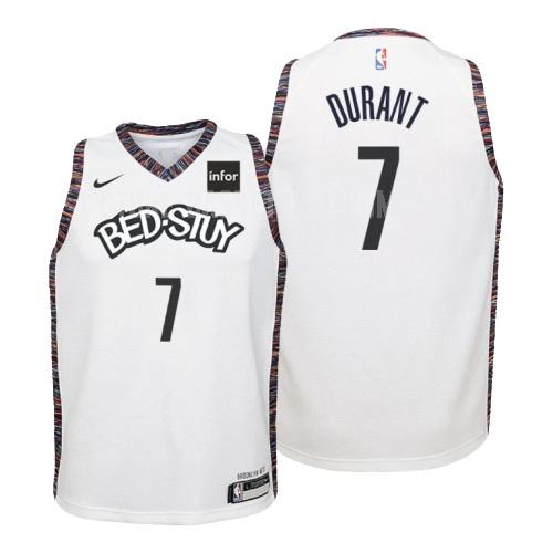 2019-20 brooklyn nets kevin durant 7 white city edition youth replica jersey