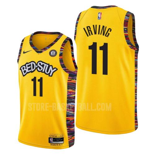2019-20 brooklyn nets kyrie irving 11 yellow city edition men's replica jersey