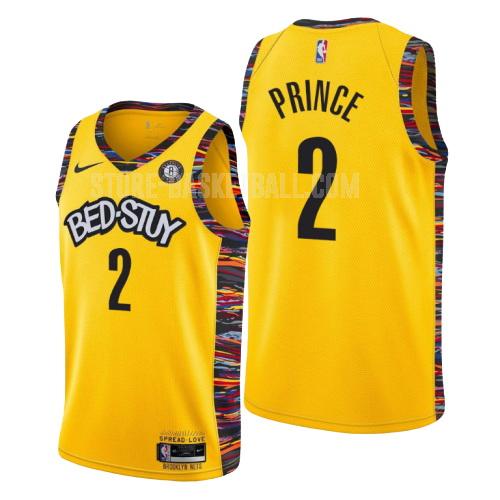 2019-20 brooklyn nets taurean prince 2 yellow city edition men's replica jersey