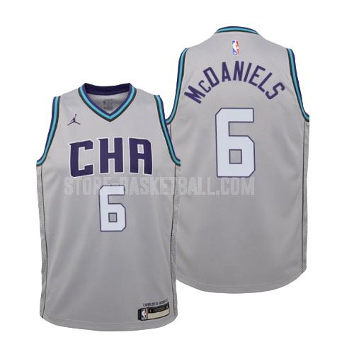 2019-20 charlotte hornets jalen mcdaniels 6 gray city edition youth replica jersey
