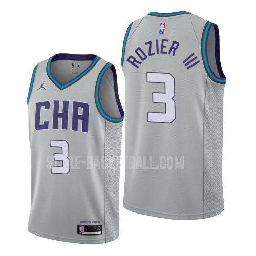 2019-20 charlotte hornets terry rozier 3 gray city edition men's replica jersey