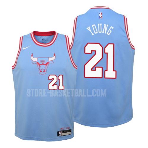 2019-20 chicago bulls thaddeus young 21 blue city edition youth replica jersey