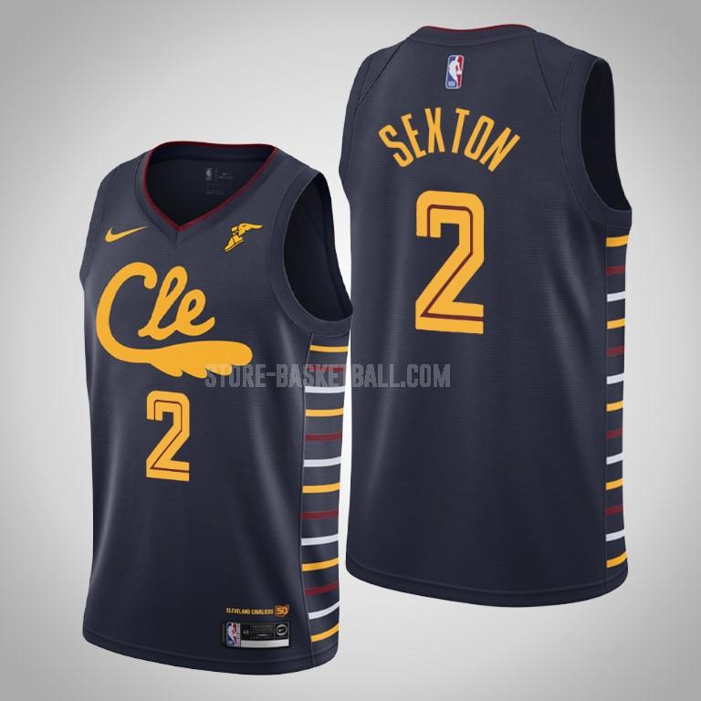 2019-20 cleveland cavaliers collin sexton 2 navy city edition men's replica jersey