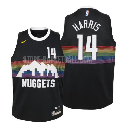 2019-20 denver nuggets gary harris 14 black city edition youth replica jersey